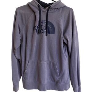 North Face Blue Hooded Sweatshirt Size L Long Sleeves Outerwear Warm Cozy